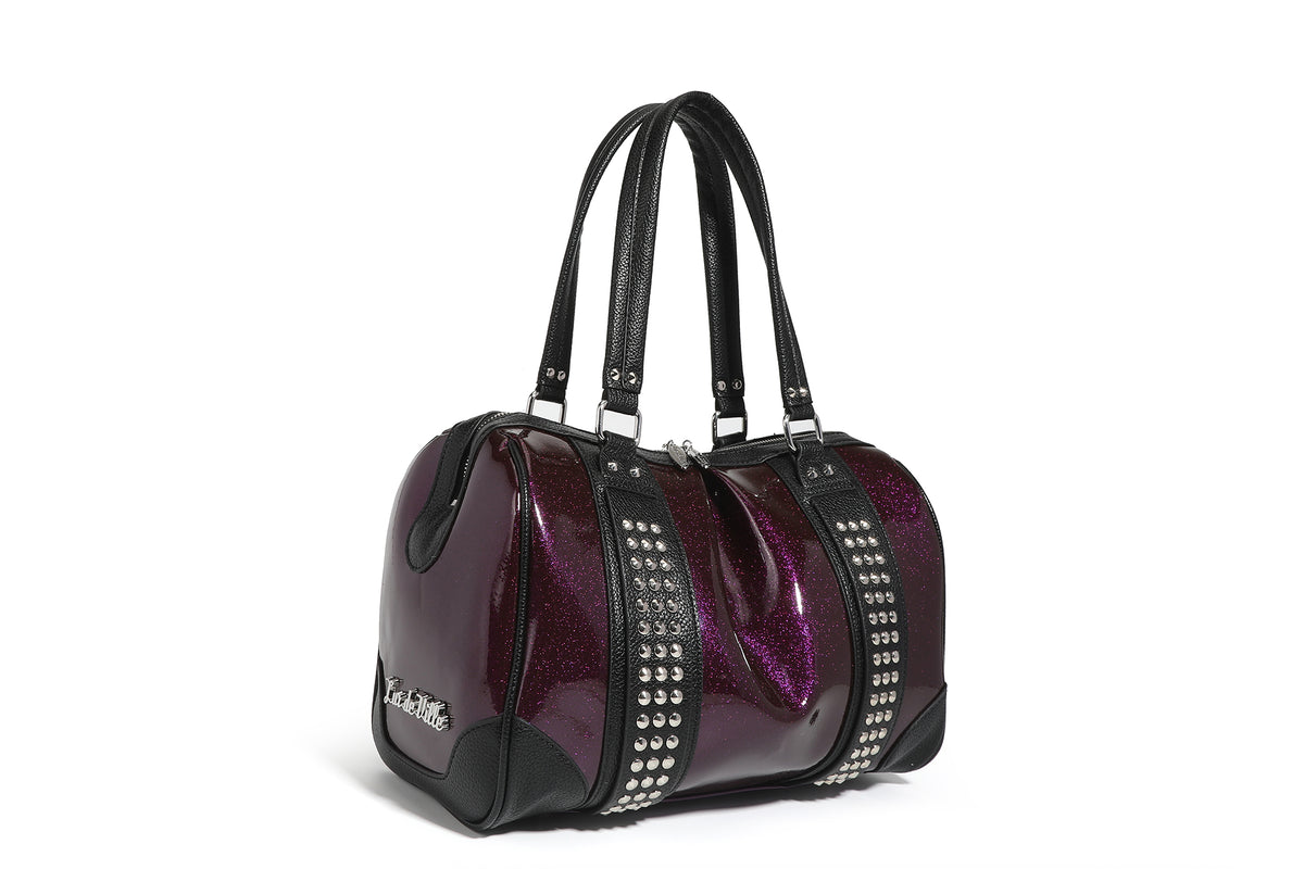 Poisonous Purple Sparkle & Black Roulette Tote