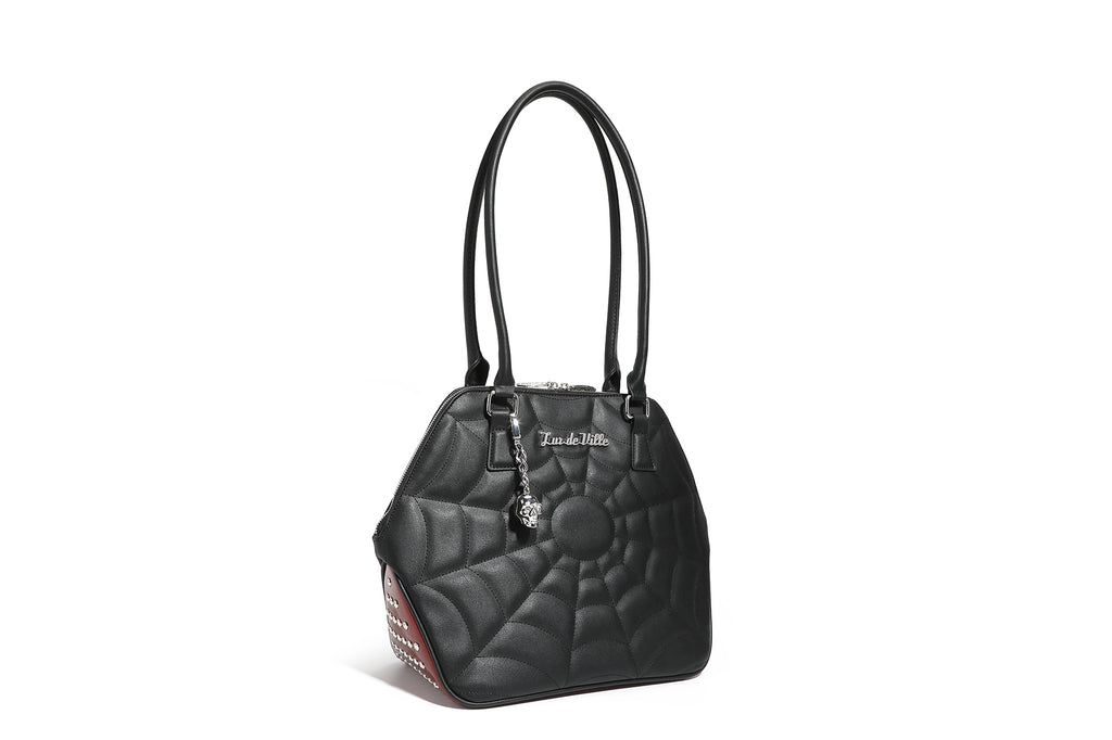 Lux de Ville, Bags, Lux De Ville Silver Sparkle Black Roulette Tote Bag