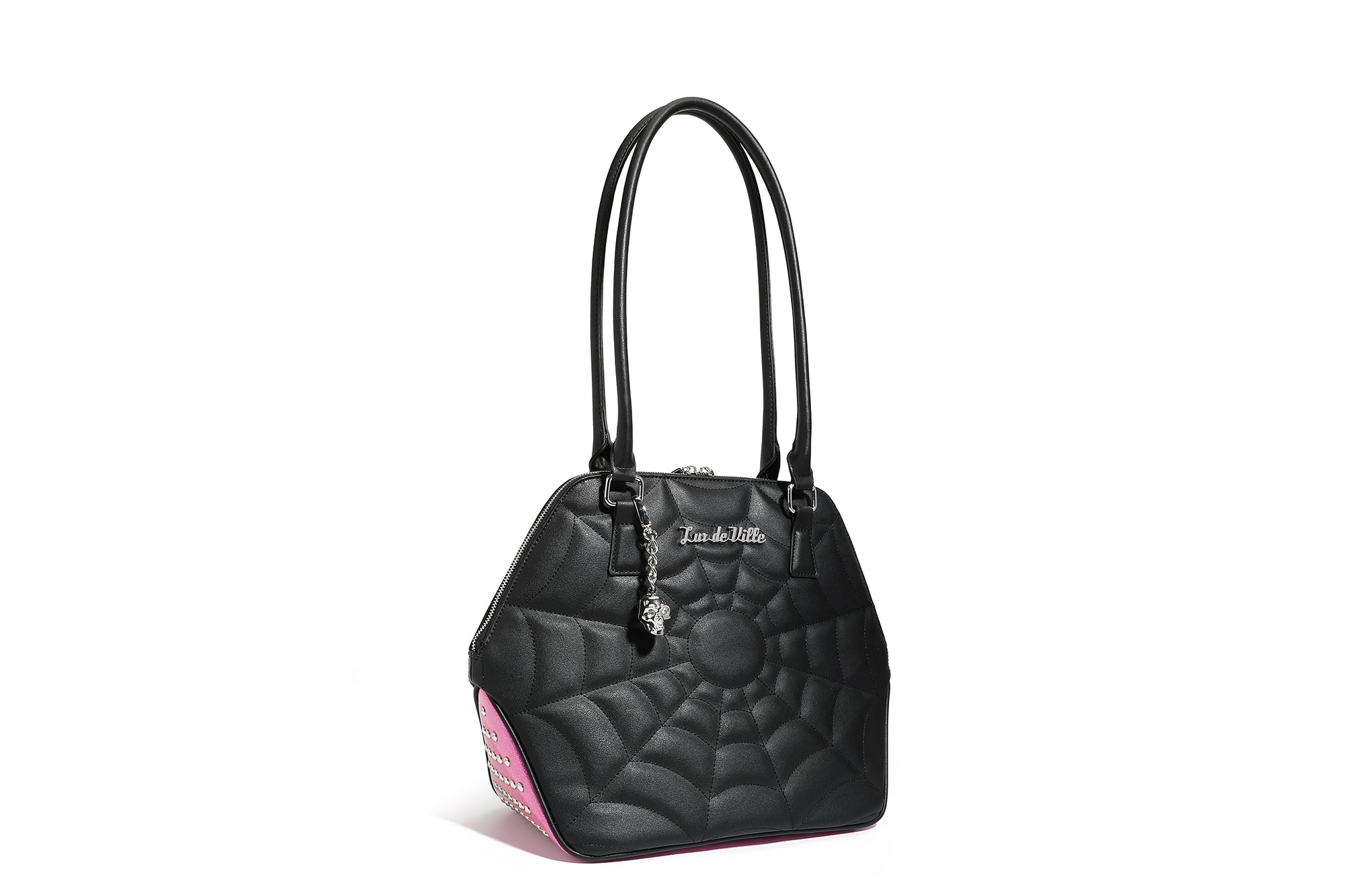 Lux de cheapest Ville Pink & Silver Shimmer Flame Sweet Heart Tote