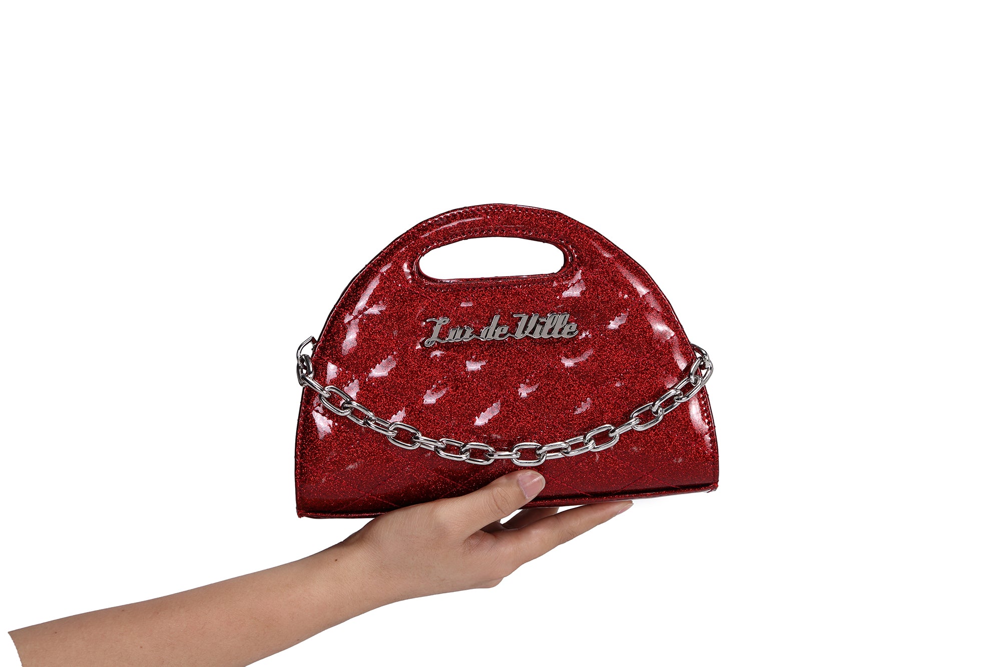 Lux De Ville shops Go Go Vanity Case Sparkly Cherry Red Cosmetic Travel Case