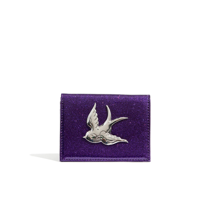 Poisonous Purple Sparkle Love Bird Mini Wallet