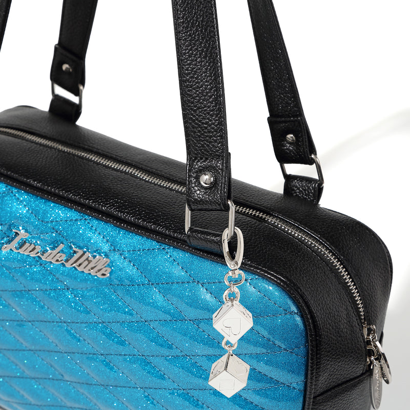 Black and Villain Blue Sparkle Speedster Tote