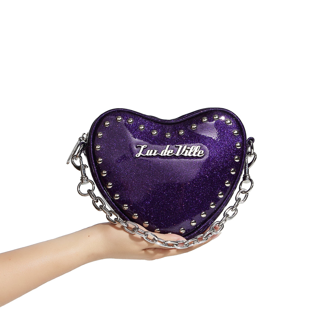 Tainted Love Tiny Tote - Poisonous Purple - size reference