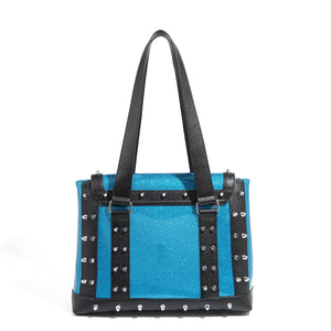 Villain Blue Sparkle and Black Weekender Tote Medium