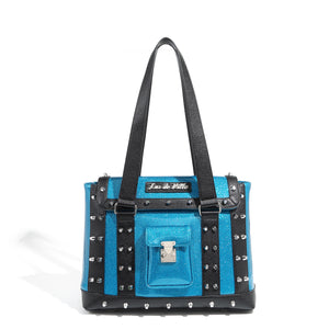 Villain Blue Sparkle and Black Weekender Tote Medium