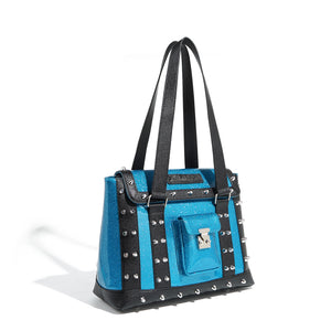 Villain Blue Sparkle and Black Weekender Tote Medium